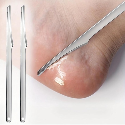 rostfritt stål bottenkniv fot död hudborttagningsmedel tå nagelrakapparat fötter pedikyr kniv fot förhårdnader rasp fotvårdsverktyg