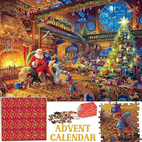 

día de aventura navideña santa claus rompecabezas juguete 24 caja ciega de aventura navideña