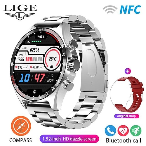 

LIGE GPS Smart Watch for Men with Bluetooth Call Receive/Dial, Fitness Tracker 1.58 HD Full Touch Screen Smartwatch with Heart Rate/Blood Pressure Monitor, IP68 Waterproof Sport Watch for Android iOS