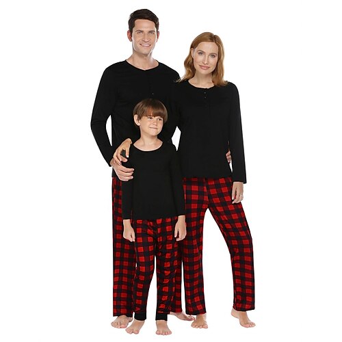 

père Noël Renne Pyjamas de Noël en famille Tenues de nuit Homme Femme Garçon Fille Tenues assorties à la famille Noël Nouvel an la veille de Noël Enfant Adulte Tenue d'intérieur Polyester Haut