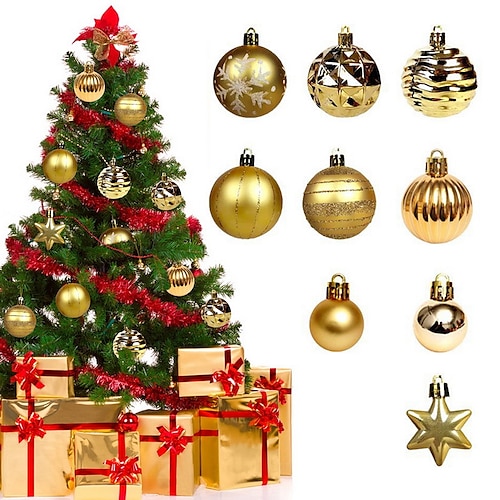 

44Pcs Christmas Tree Balls 6CM Big Christmas Ball Multicolor Ball Decorations Christmas Tree Ornaments Set for Home Party Christmas Ball Painted Christmas Decorations Electroplated Ball Pendant