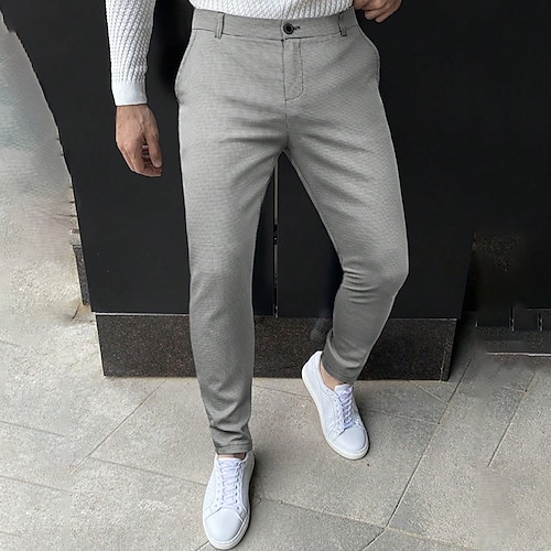 

Herren Hose Hosen Chinesisch Chino Chino Hosen Tasche Glatt Komfort Atmungsaktiv Outdoor Täglich Ausgehen Baumwollmischung Modisch Brautkleider schlicht Grau