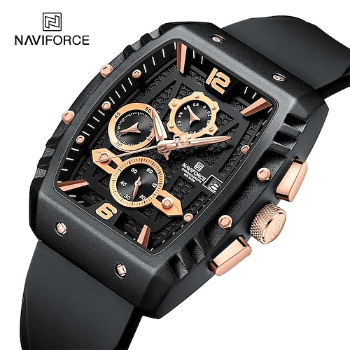 

Naviforce tout nouveau design montres pour hommes bracelet en silicone montres à quartz militaires mode horloge étanche