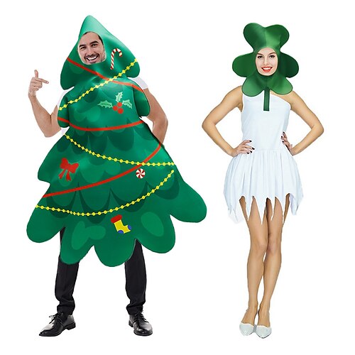 

Navidad Árboles de Navidad Clover Traje de cosplay Ropa de Fiesta Adulto Hombre Mujer Una pieza Rendimiento Navidad Escenario Navidad Mascarada Disfraces fáciles de Halloween