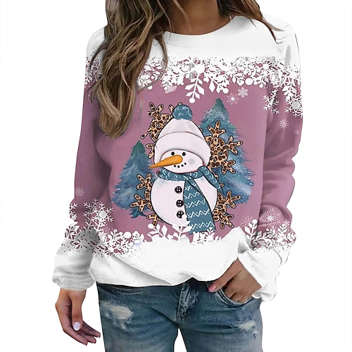 

Noël Bonhomme de neige Pull de Noël Sweat à capuche Imprime Art graphique Sweat à capuche Pour Homme Femme Unisexe Adulte Impression 3D 100 % Polyester Soirée Festival