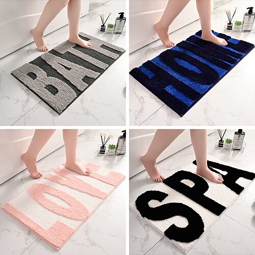 

Bathroom Mat Area Rug Navy Blue Bathroom Rugs Home Letters Non Slip Bathroom Mat Soft Absorbent Cute Floor Rugs Carpets