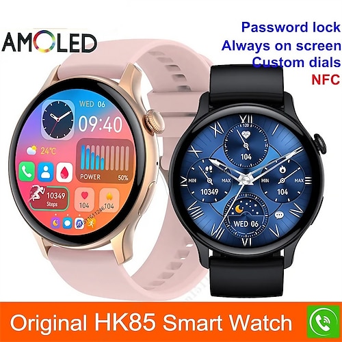 

hk85 Smartwatch für Männer und Frauen, 1,43 Zoll, Amoled-Bildschirm, Bluetooth, Anruf, Musik, NFC, AI, Stimme, individuelles Zifferblatt, Sport-Fitness-Tracker, Smartwatch