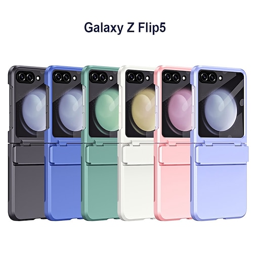 

téléphone Coque Pour Samsung Galaxy Z Flip 5 Coque Arriere et protecteur d'écran Prise en charge de la charge sans fil Extra Fin Couleur unie PC