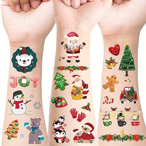 

12pcs Papai Noel Árvore de Natal Adesivos para Escola Desenho para Crianças