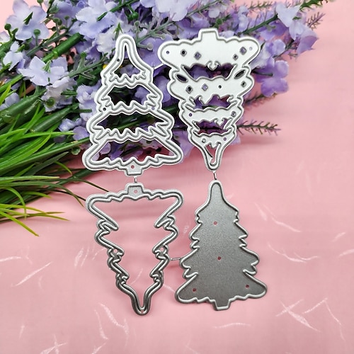 

Crea un árbol de Navidad con troqueles de corte de árboles de metal, perfecto para hacer tarjetas, álbumes de recortes y estampados. ¡más!