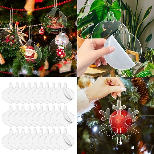 

Colgante de Navidad acrílico transparente pieza en blanco árbol de Navidad colgante de decoración navideña diy