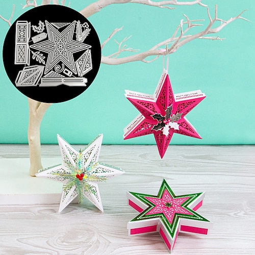 

Kreieren Sie Weihnachtssterne mit Stanzformen aus Metall – perfekt für Kartengestaltung, Scrapbooking und Stempeln mehr!