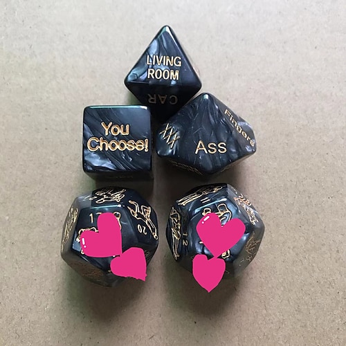 

A Set Of 5 New Pearl Patterned Fun Dice Couple Set For Foreplay Flirting Personalized Couple Gift