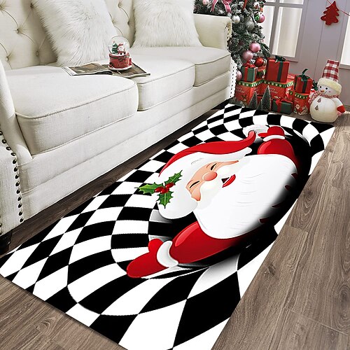 

Felpudo navideño de Papá Noel, alfombra antideslizante a prueba de aceite, estera de Navidad para interiores y exteriores, decoración de dormitorio, alfombra de baño, alfombra de entrada, estera de