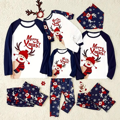 

Papá Noel Reno Pijamas de Navidad familiares Vestimenta Nocturna Hombre Mujer Chico Chica Trajes a juego para la familia Navidad Año Nuevo Nochebuena Niños Adulto Ropa de casa Poliéster Cima
