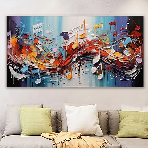 

Abstract Music Notes Hand-painted Oil Painting Creative Fantasy Art Music Texture Painting Studio Home Decor Fine Gifts Modern Rolled Canvas (No Frame)