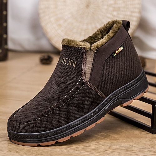 

Hombre Botas Botas de nieve Botas de invierno Forro de Lana Casual Exterior Diario Tejido Templado Transpirable Cómodo Mocasín Negro Café Bloque de color Otoño Invierno