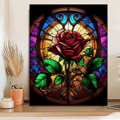 

1pc30 40 sin marco diy 5d adulto diamante artificial pintura digital conjunto ventana de vidrio coloreado arte de diamante completo bordado artesanías para decoración de pared regalos sorpresa de