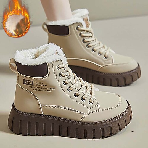 

Mujer Zapatillas de deporte Botas Tallas Grandes Zapatillas de plataforma Altas zapatillas de deporte superiores Exterior Diario Forrado con Lana Botines Botines Plataforma Dedo redondo Moda Felpa