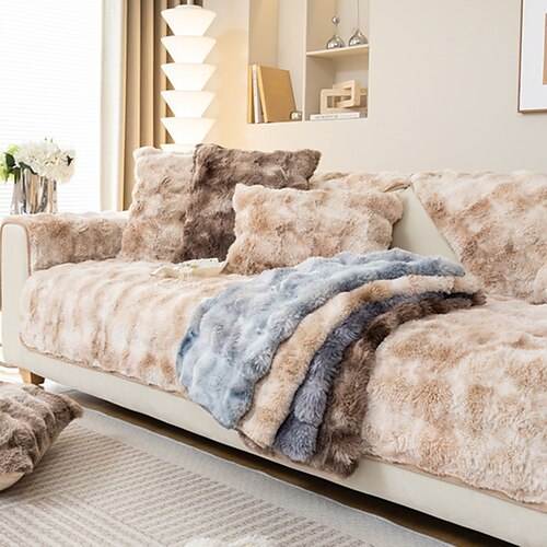 

1pc Gradient Velvet Sofa Slipcover, Dog-friendly Sofa Cover Couch Cover, Plush Sofa Protective Cover, Plush Furniture Protector Cover Bedroom Office Living Room Home Decoration