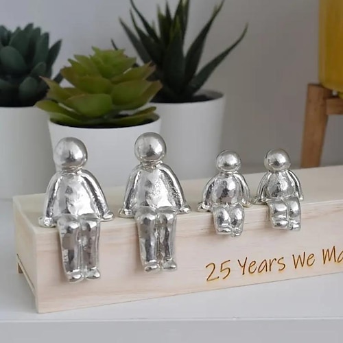 

Family Sculpture Figurines 25th Anniversary Sculpture Ornament Sculpture Figurines, Bedroom Accessories Room Decoration Household Items