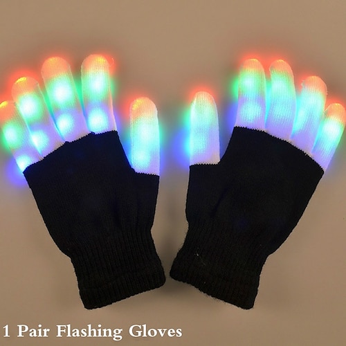 

1 Paar LED-blinkende magische Handschuhe, bunter Finger-Leuchthandschuh für Winterfest-Geschenke