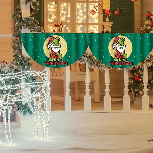 

bandeira de meio leque de natal, bandeira de decoração de natal, boneco de neve e árvore de natal e guirlanda