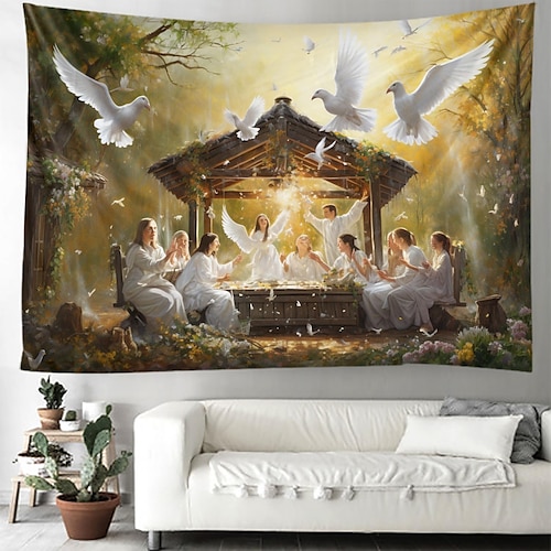 

Jesus'descent Hanging Tapestry Wall Art Large Tapestry Mural Decor Photograph Backdrop Blanket Curtain Home Bedroom Living Room Decoration