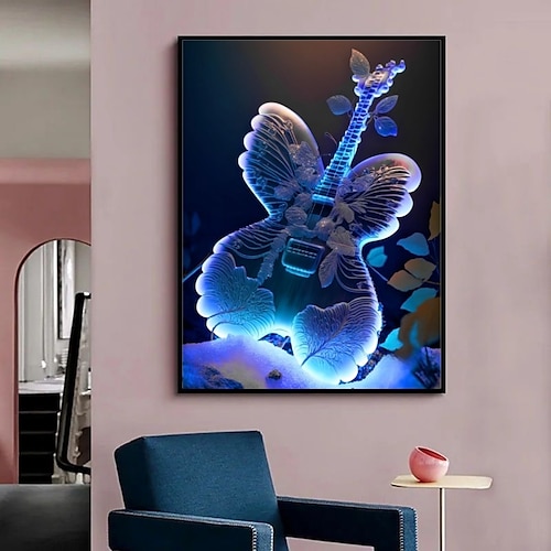 

1 Stück Stillleben DIY Diamantmalerei leuchtendes Musikinstrument Diamantmalerei Handwerk Zuhause Geschenk ohne Rahmen 30x40cm/12''x16''