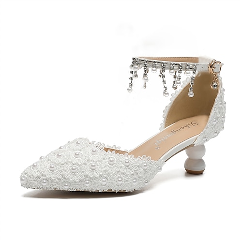 Womens Solid Color Glitter Rhinestone Wedding Shoes Pointed Toe