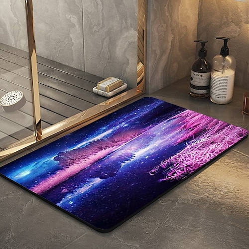 

Alfombra de baño de tierra de diatomeas de paisaje alfombra suave de goma antideslizante de secado rápido súper absorbente alfombra de baño delgada para debajo de la puerta - alfombra de baño alfombra