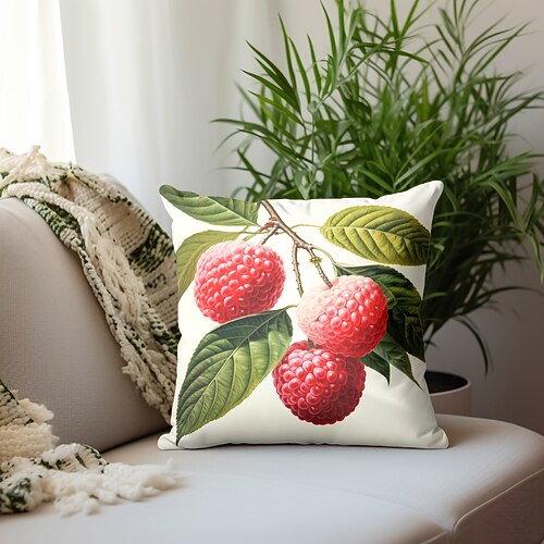 

Litschi-Frucht-Doppelseiten-Kissenbezug, 1 Stück, weich, dekorativ, quadratisch, Kissenbezug für Schlafzimmer, Wohnzimmer, Sofa, Couch, Stuhl