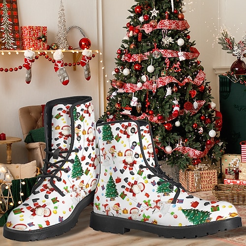 

Homme Femme Bottes Bottes de travail Marche Décontractées Noël Polyuréthane Confortable Antidérapantes Bottine / Demi Botte Bande élastique Blanche Rouge Bleu 3D Automne Hiver