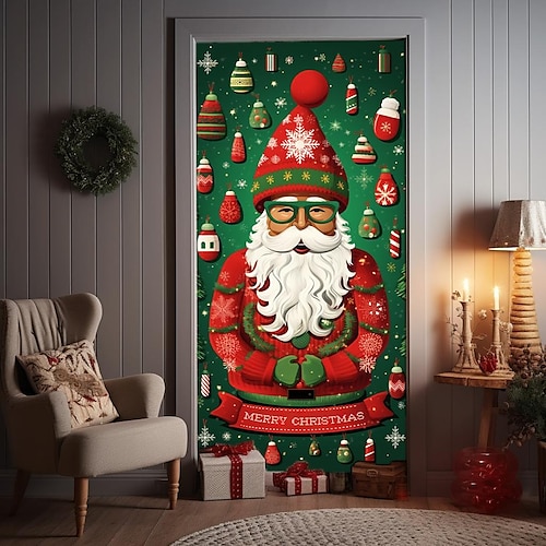 Decorazione per porta dell'albero di Natale dorato Copriporta di Natale  Decorazioni natalizie per esterni Decorazione per porta d'ingresso  Copertura per porta Decorazione per la casa -  Italia