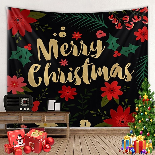 

feliz natal poinsétia pendurado tapeçaria arte da parede grande tapeçaria mural decoração fotografia pano de fundo cobertor cortina casa quarto sala de estar decoração