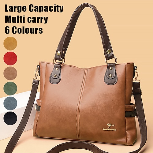 

Damen Handtasche Umhängetasche Schultertasche Boston-Tasche PU-Leder Outdoor Täglich Festtage Niete Reißverschluss Hohe Kapazität Wasserdicht Langlebig Feste Farbe Farbblock Schwarz Gelb Rote