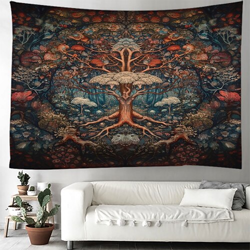 

Arbre de vie boho tapisserie suspendue art mural grande tapisserie décor mural photographie toile de fond couverture rideau maison chambre salon décoration