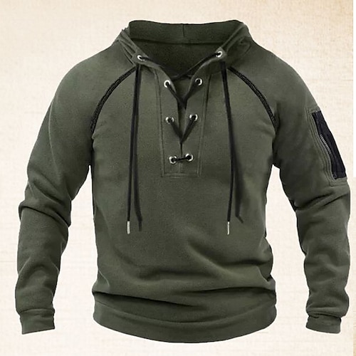 

Homme Sweat à capuche Vert Véronèse Capuche Plein Lacet Sport Loisir du quotidien Vacances Frais Décontractées Tactique Automne hiver Vêtement Tenue Pulls Capuche Pulls molletonnés