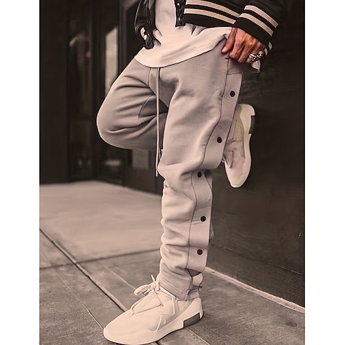 

Homme Joggings Pantalon Jogging Pantalon à déchirer Poche Taille elastique Bouton latéral Plein Confort Respirable Extérieur du quotidien Sortie Mode Décontractées Noir Gris