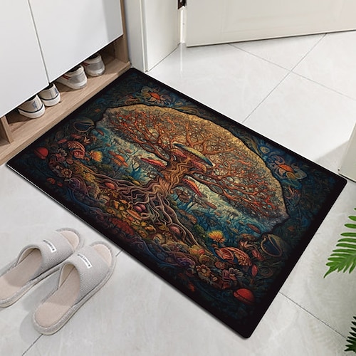 

Tree of Life Vintage Doormat Non-Slip Oil Proof Rug Indoor Outdoor Mat Bedroom Decor Bathroom Mat Entrance Rug Door Mat