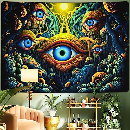 

Trippy olhos pendurado tapeçaria arte da parede grande tapeçaria mural decoração fotografia pano de fundo cobertor cortina casa quarto sala de estar decoração