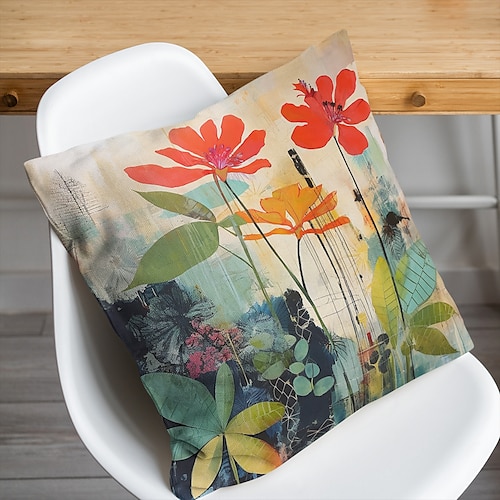 

Doppelseitiger Kissenbezug mit Aquarell-Blumenmuster, 1 Stück, weich, dekorativ, quadratisch, Kissenbezug für Schlafzimmer, Wohnzimmer, Sofa, Couch, Stuhl