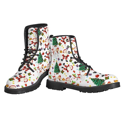 

Hombre Mujer Botas Botas de trabajo Zapatos de Paseo Casual Navidad PU Cómodo Antideslizante Botines / Hasta el Tobillo Banda Elástica Blanco Rojo Azul Piscina 3D Otoño Invierno