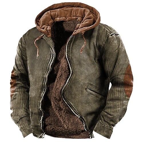 

Homme Sweat à capuche Sweat à capuche zippé Veste Polaire Hoodies épais Vert Véronèse Bleu Marron Kaki Capuche Bloc de couleur Patchwork Sport Loisir du quotidien Vacances Rétro Vintage Vêtement de
