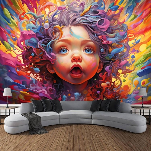 

Graffiti coloré enfant suspendu tapisserie mur art grande tapisserie décor mural photographie toile de fond couverture rideau maison chambre salon décoration