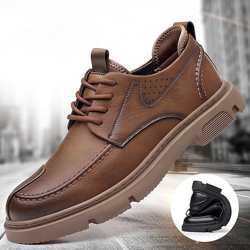 

Herren Outdoor Derby-Schuhe Formale Schuhe Wanderschuhe Geschäftlich Brautkleider schlicht Täglich Büro Karriere Plüsch Schnürsenkel Schwarz Braun Farbblock Frühling Herbst