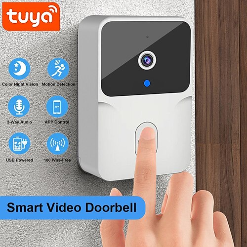 

WLAN-Video-Türklingel, kabellose HD-Kamera, Pir-Bewegungserkennung, IR-Alarm, Sicherheit, Smart-Home-Türklingel, WLAN-Gegensprechanlage für zu Hause