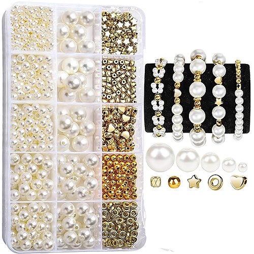 

perles pour la fabrication de bracelets, 720 pièces de perles de kit de fabrication de bracelets, perles artisanales pour la fabrication de bijoux, kit de perles de bracelet d'amitié, perles de perles