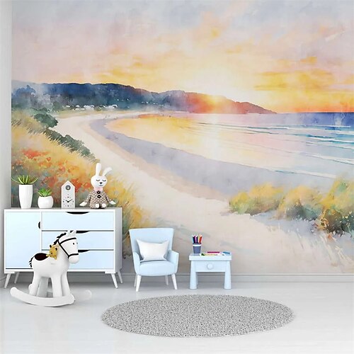 

Papel de parede de paisagem mural lindo adesivo de cobertura de parede de praia descasca e cola removível material pvc/vinil autoadesivo/adesivo decoração de parede necessária para sala de estar