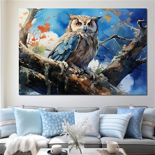 

Toile d'art mural animal, imprimés et affiches de hibou de jour, peinture en tissu décoratif pour salon, images sans cadre